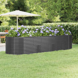 NNEVL Garden Raised Bed Powder-coated Steel 322x100x68 cm Anthracite