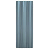 NNEVL Roof Panels 12 pcs Powder-coated Steel Grey 100x36 cm