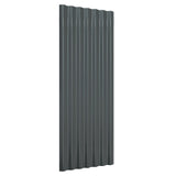 NNEVL Roof Panels 12 pcs Powder-coated Steel Anthracite 100x36 cm