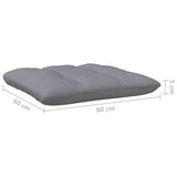 NNEVL 3-Seater Garden Sofa with Grey Cushions Solid Pinewood