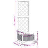 NNEVL Garden Planter with Trellis Blue Grey 40x40x121.5 cm PP