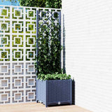 NNEVL Garden Planter with Trellis Blue Grey 40x40x136 cm PP