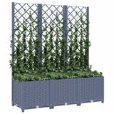 NNEVL Garden Planter with Trellis Dark Grey 120x40x136 cm PP