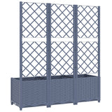 NNEVL Garden Planter with Trellis Dark Grey 120x40x136 cm PP