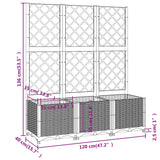 NNEVL Garden Planter with Trellis Dark Grey 120x40x136 cm PP