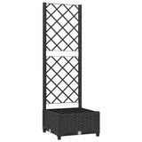 NNEVL Garden Planter with Trellis Black 40x40x121.5 cm PP