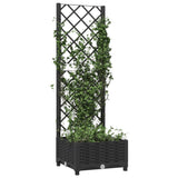 NNEVL Garden Planter with Trellis Black 40x40x121.5 cm PP