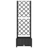 NNEVL Garden Planter with Trellis Black 40x40x121.5 cm PP