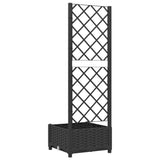 NNEVL Garden Planter with Trellis Black 40x40x121.5 cm PP