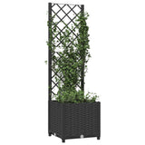 NNEVL Garden Planter with Trellis Black 40x40x136 cm PP