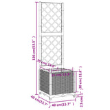 NNEVL Garden Planter with Trellis Black 40x40x136 cm PP