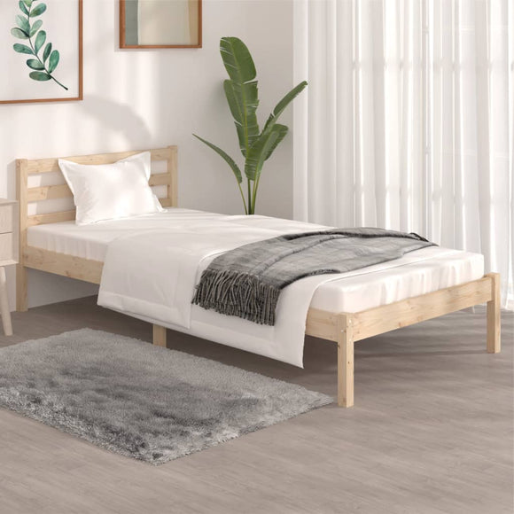NNEVL Bed Frame Solid Wood Pine 92x187 cm Single Size
