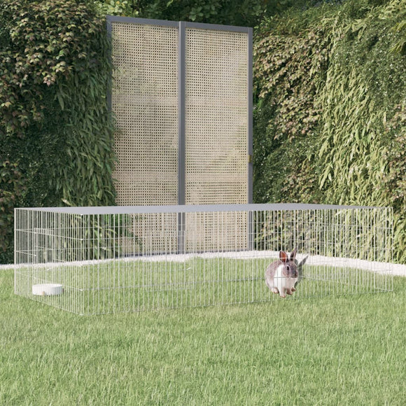 NNEVL 2-Panel Rabbit Cage 220x110x55 cm Galvanised Iron