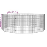 NNEVL 10-Panel Rabbit Cage 54x60 cm Galvanised Iron