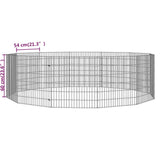 NNEVL 12-Panel Rabbit Cage 54x60 cm Galvanised Iron