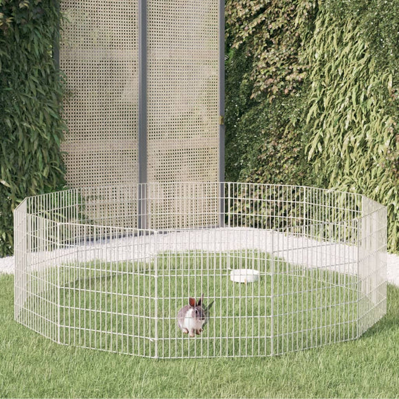 NNEVL 12-Panel Rabbit Cage 54x60 cm Galvanised Iron