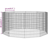 NNEVL 10-Panel Rabbit Cage 54x80 cm Galvanised Iron
