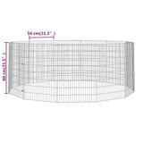 NNEVL 12-Panel Rabbit Cage 54x80 cm Galvanised Iron