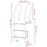 NNEVL Pool Ladder 54x38x158 cm 304 Stainless Steel