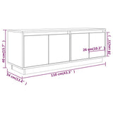 NNEVL TV Cabinet 110x34x40 cm Solid Wood Pine