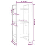 NNEVL Book Cabinet/Room Divider White 41x35x91 cm Solid Wood Pine