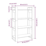NNEVL Book Cabinet/Room Divider 80x35x125 cm Solid Wood Pine