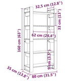 NNEVL Book Cabinet/Room Divider 80x35x160 cm Solid Wood