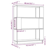 NNEVL Book Cabinet/Room Divider 80x25x101 cm Solid Wood Pine