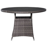 NNEVL Garden Table Grey Ø110x74 cm Poly Rattan