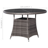 NNEVL Garden Table Grey Ø110x74 cm Poly Rattan