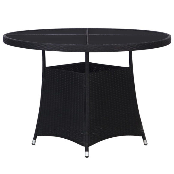 NNEVL Garden Table Black Ø110x74 cm Poly Rattan