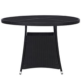 NNEVL Garden Table Black Ø110x74 cm Poly Rattan