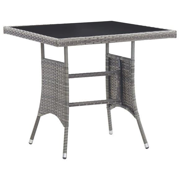 NNEVL Garden Table Grey 80x80x74 cm Poly Rattan