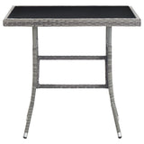 NNEVL Garden Table Grey 80x80x74 cm Poly Rattan