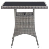 NNEVL Garden Table Grey 80x80x74 cm Poly Rattan