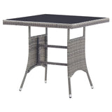 NNEVL Garden Table Grey 80x80x74 cm Poly Rattan