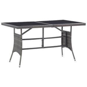 NNEVL Garden Table Grey 140x80x74 cm Poly Rattan