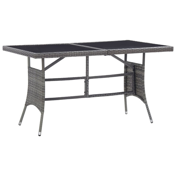NNEVL Garden Table Grey 140x80x74 cm Poly Rattan