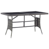 NNEVL Garden Table Grey 140x80x74 cm Poly Rattan