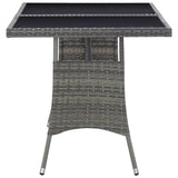 NNEVL Garden Table Grey 140x80x74 cm Poly Rattan