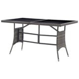 NNEVL Garden Table Grey 140x80x74 cm Poly Rattan