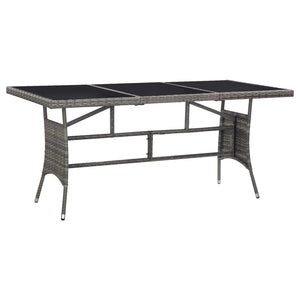 NNEVL Garden Table Grey 170x80x74 cm Poly Rattan
