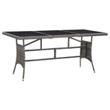 NNEVL Garden Table Grey 170x80x74 cm Poly Rattan