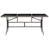 NNEVL Garden Table Grey 170x80x74 cm Poly Rattan