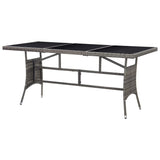 NNEVL Garden Table Grey 170x80x74 cm Poly Rattan