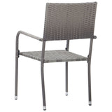 NNEVL Garden Dining Chairs 4 pcs Stackable Grey Poly Rattan