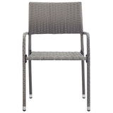 NNEVL Garden Dining Chairs 6 pcs Stackable Grey Poly Rattan