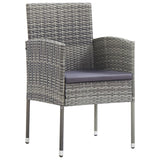NNEVL Garden Chairs with Dark Grey Cushions 2 pcs Grey Poly Rattan