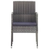 NNEVL Garden Chairs with Dark Grey Cushions 2 pcs Grey Poly Rattan