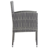 NNEVL Garden Chairs with Dark Grey Cushions 2 pcs Grey Poly Rattan